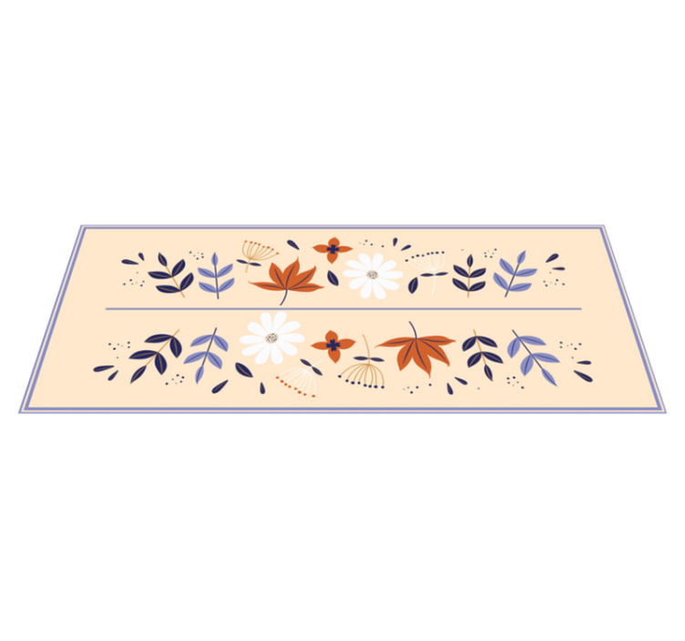 Botanical Motif Ensemble floral vinyl rug - TenStickers