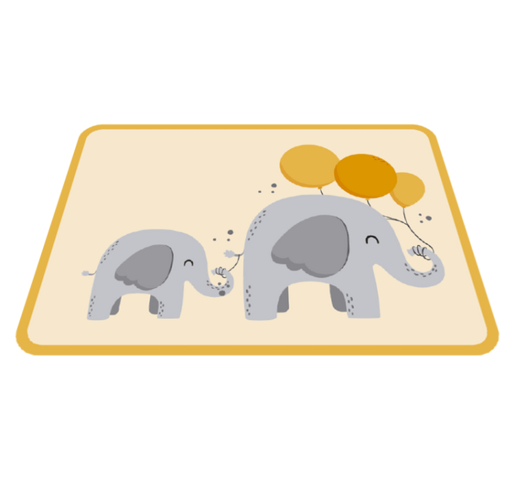 Elephant Companions nursery vinyl rug - TenStickers