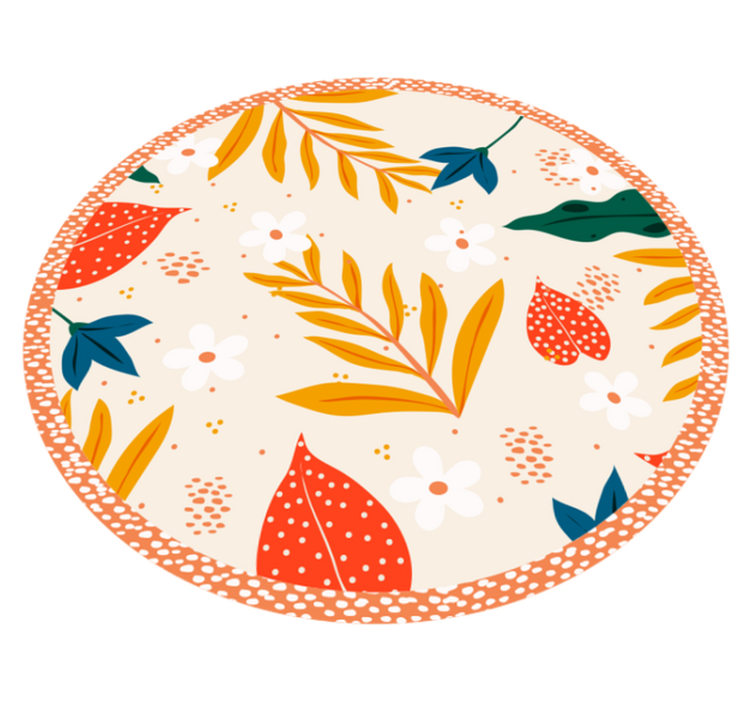 Autumnal Botanical Pattern floral vinyl rug - TenStickers