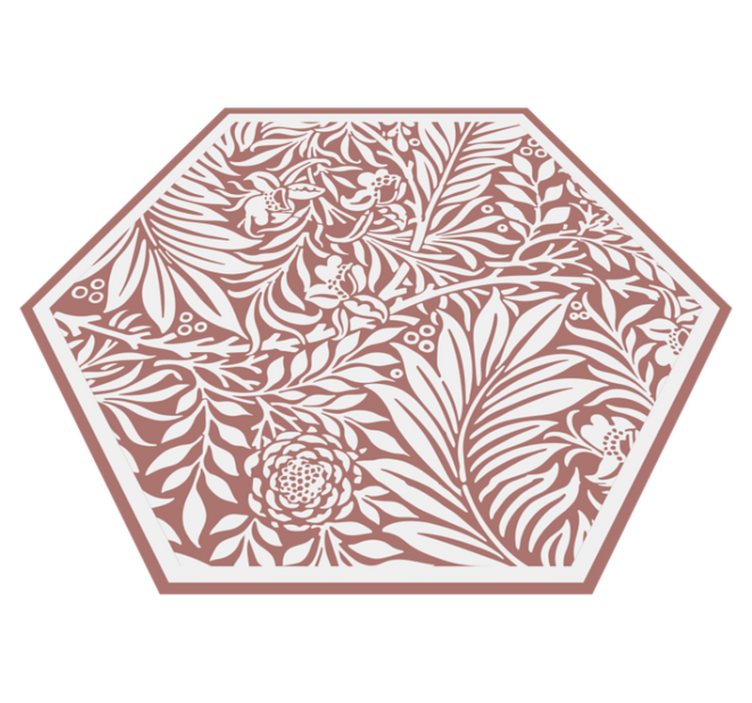Botanical Balance Hexagon floral vinyl rug - TenStickers