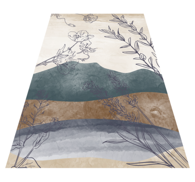 Botanical Silhouette floral vinyl rug - TenStickers