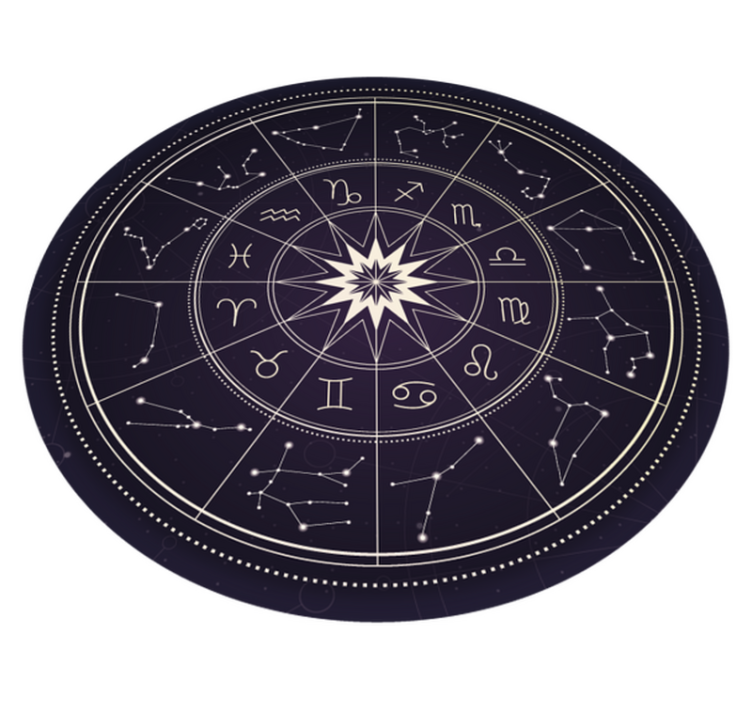 Astrological Compass circular vinyl rug - TenStickers
