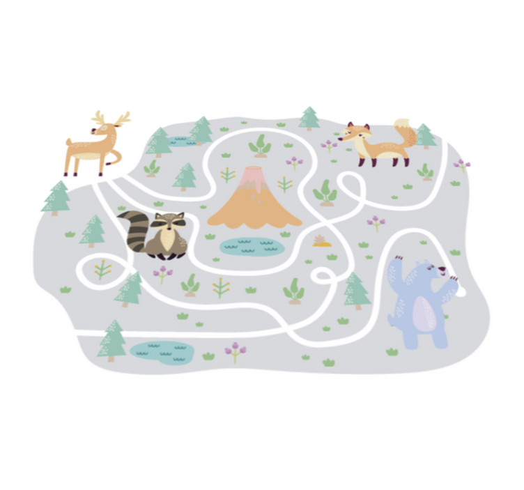 Playful Forest Path game vinyl rug - TenStickers