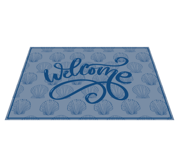Seashell Welcome Script custom rug - TenStickers