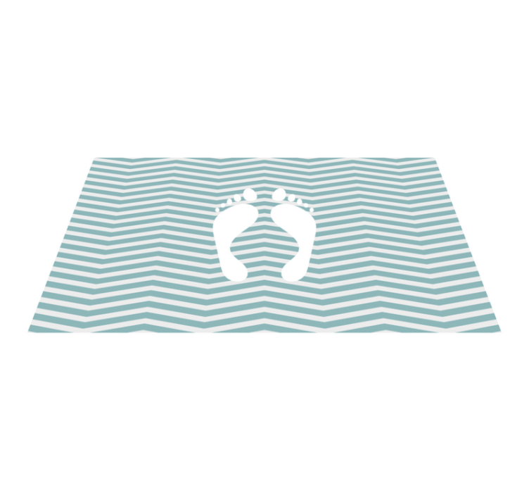 Lined Footprint striped vinyl rug - TenStickers