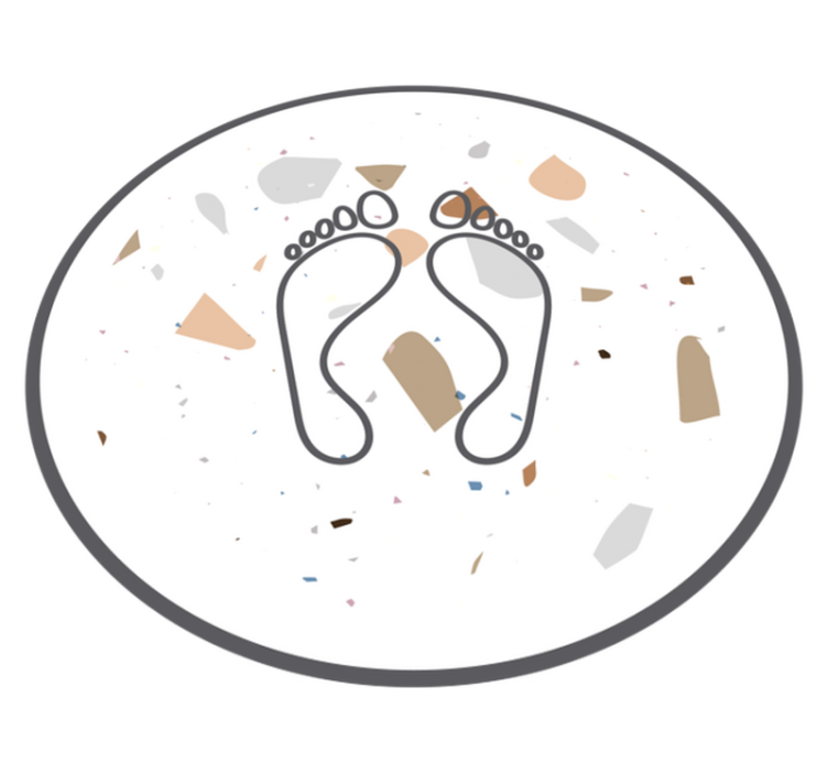 Abstract Footprint bathroom vinyl rug - TenStickers