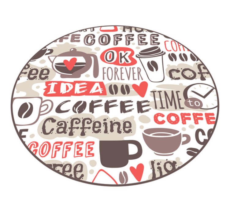 Coffee Lover's Circle kitchen vinyl rug - TenStickers