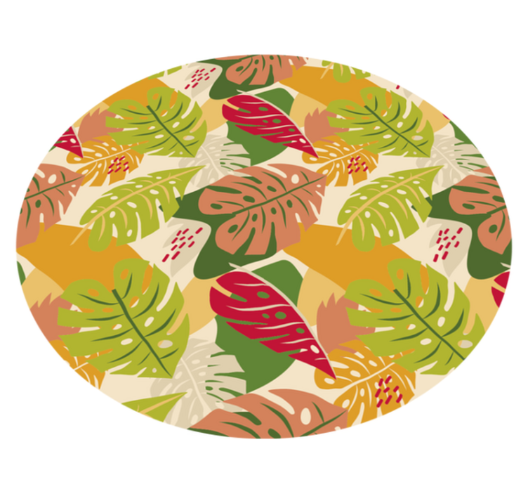 Tropical foliage pattern floral vinyl rug - TenStickers