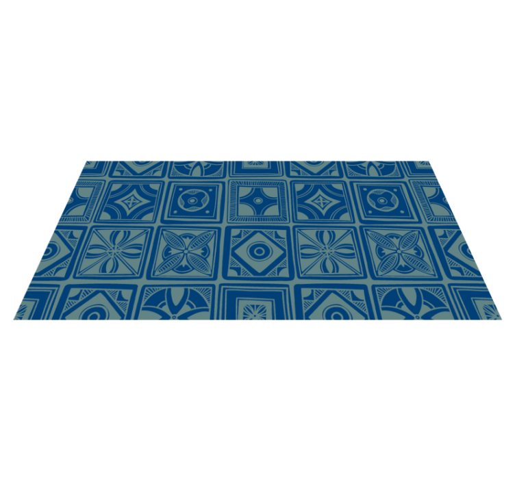 Decorative Geometric tile vinyl rug - TenStickers