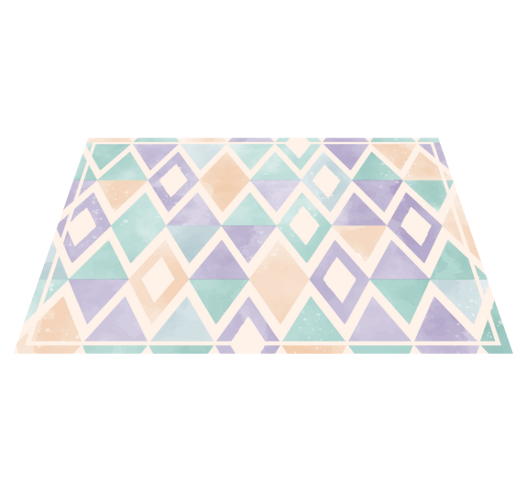 Geometric pastel palette design vinyl rug - TenStickers