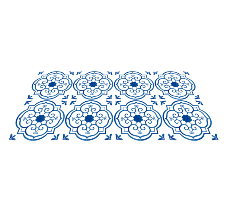 Ornate motif tile pattern vinyl rug - TenStickers