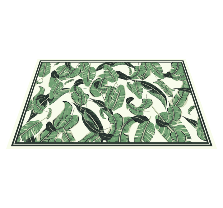 Banana Leaf Design floral vinyl rug - TenStickers