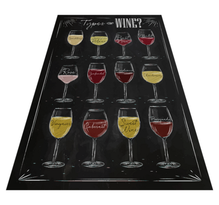 Types Wine Guide kitchen vinyl rug - TenStickers