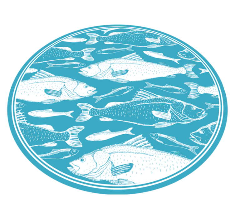 Aquatic Fauna Motif animal vinyl rug - TenStickers