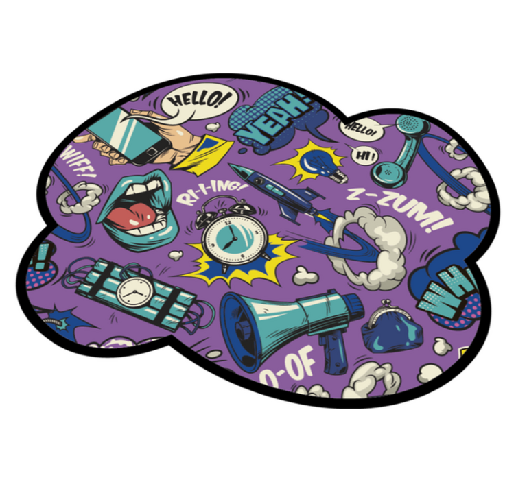 Comic Sound Effects game vinyl rug - TenStickers