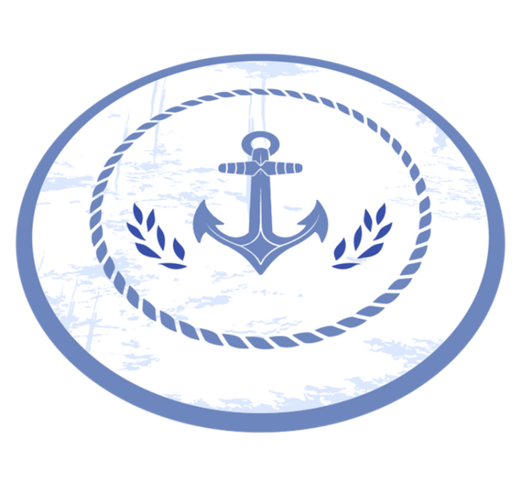 Nautical Anchor Emblem living room vinyl rug - TenStickers