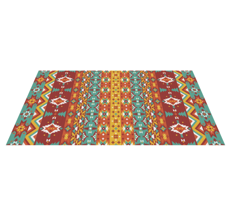 Vibrant Cultural Mosaic ethnic vinyl rug - TenStickers