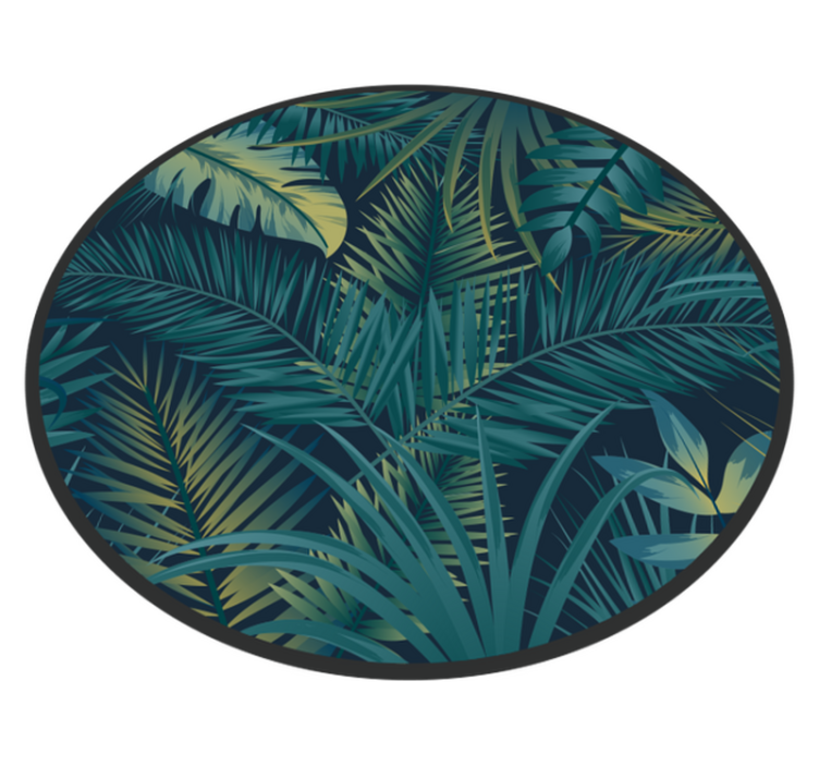 Tropical Foliage Ensemble floral vinyl rug - TenStickers