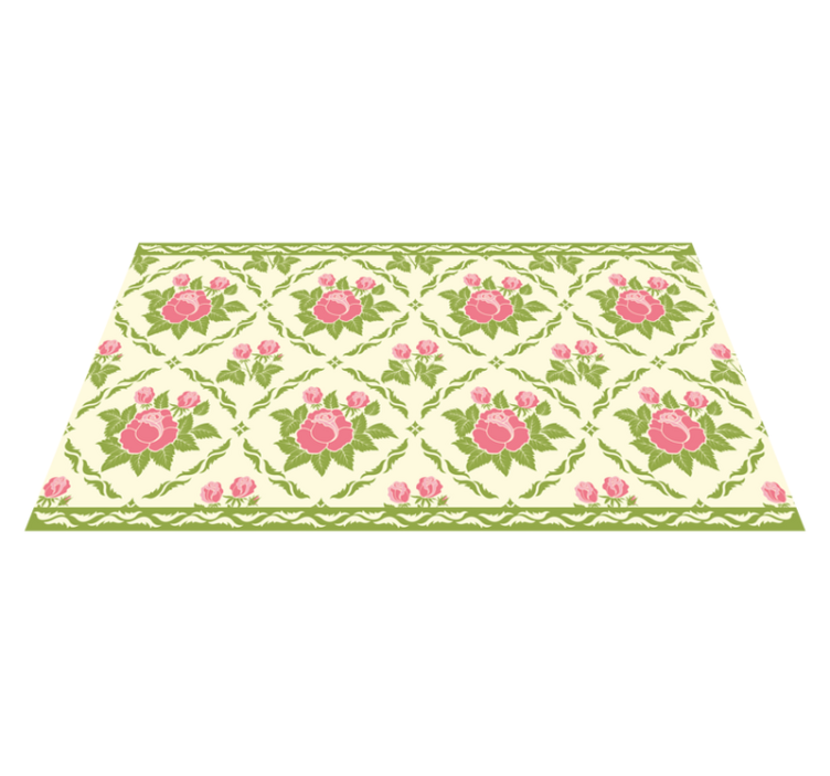 Rose Blossom Print floral vinyl rug - TenStickers
