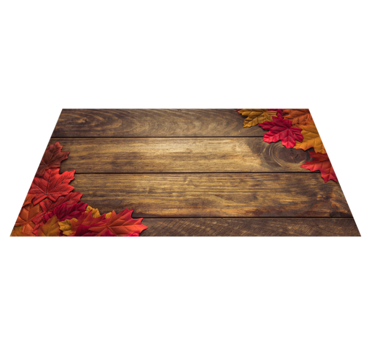 Autumn Leaves Aesthetic wood effect vinyl rug - TenStickers
