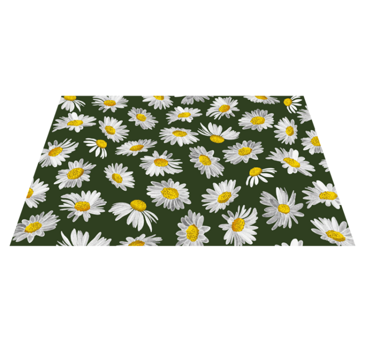 Daisy Delight floral vinyl rug - TenStickers