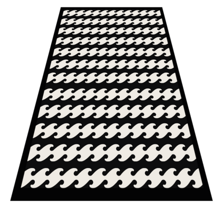 Monochrome Wavy Lines striped vinyl rug - TenStickers