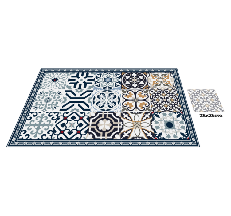 Ornate Tiles tile vinyl rug - TenStickers