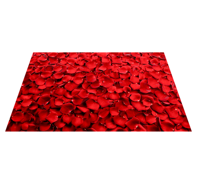Red Petal Array floral vinyl rug - TenStickers