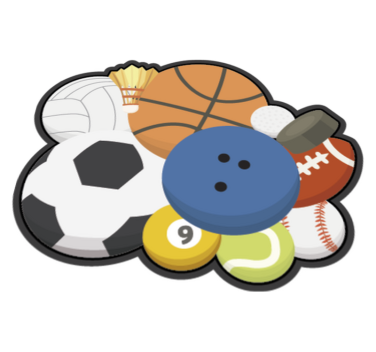 Sports Collage game vinyl rug - TenStickers