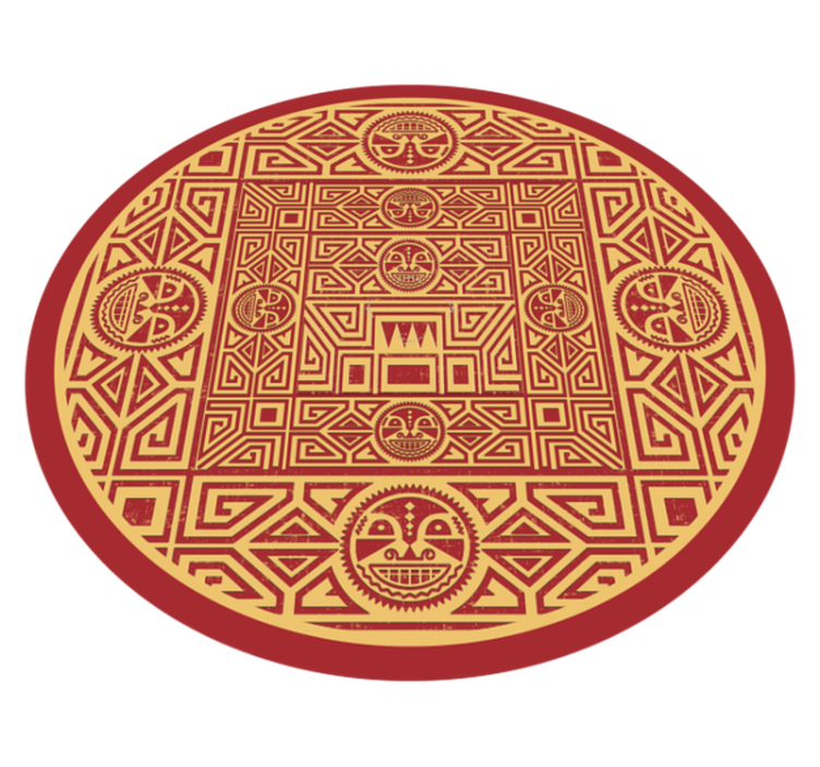 Tribal Circle mandala vinyl rug - TenStickers