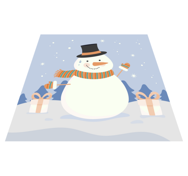 Snowman Celebration Christmas vinyl rug - TenStickers