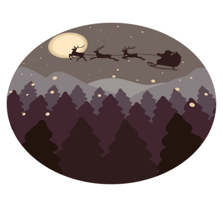 Festive Night Scene Christmas vinyl rug - TenStickers