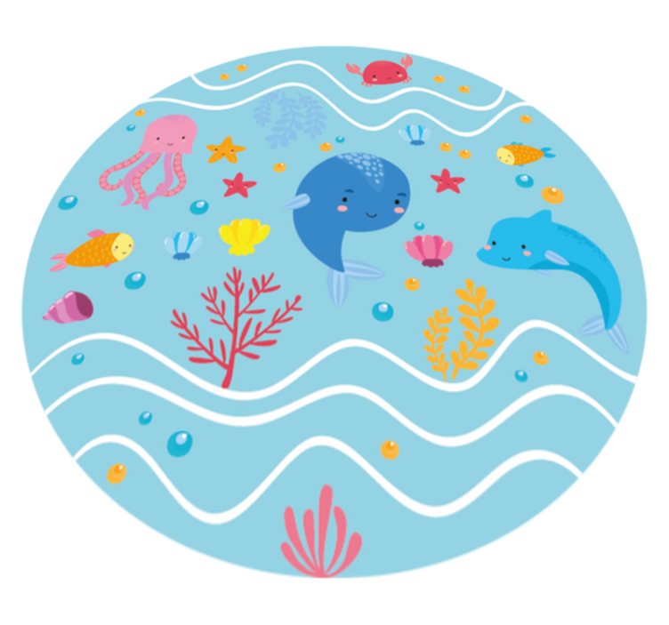 Oceanic Friends kids vinyl rug - TenStickers
