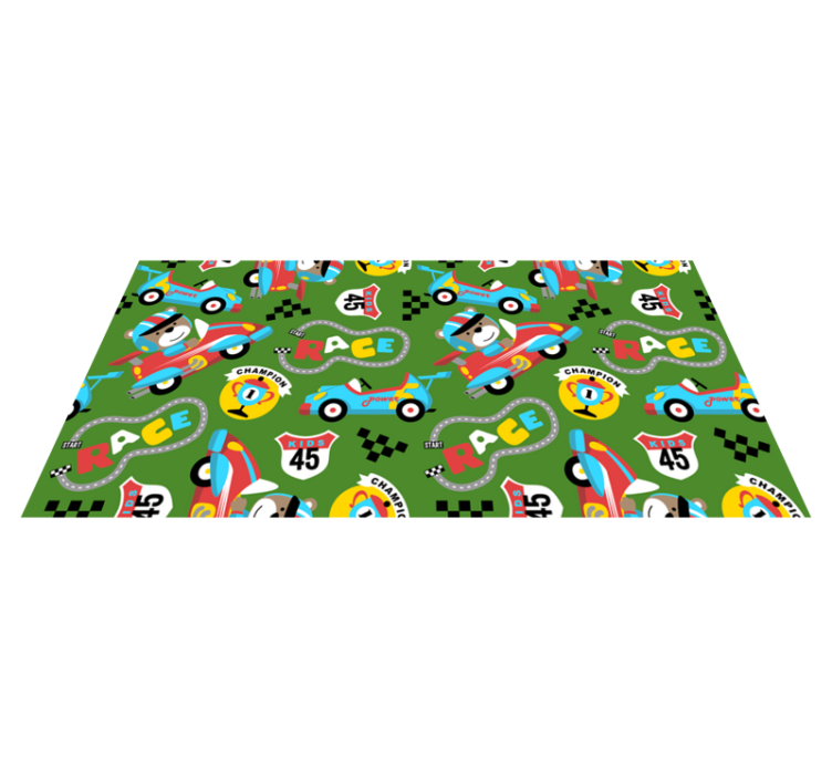 Playful Racing Circuit kids vinyl rug - TenStickers