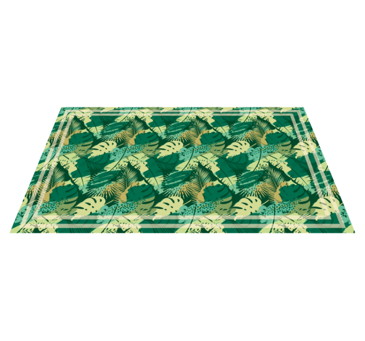 Tropical Foliage Array floral vinyl rug - TenStickers