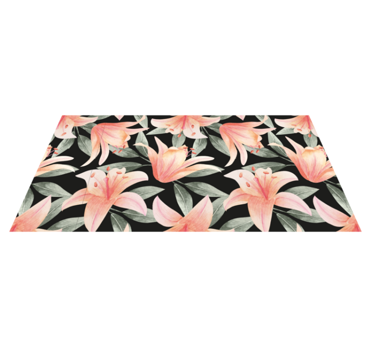 Floral Zephyr Visuals floral vinyl rug - TenStickers