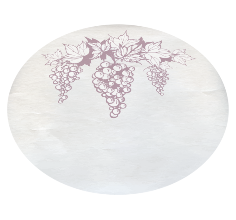 Grapes Botanical Emblem floral vinyl rug - TenStickers