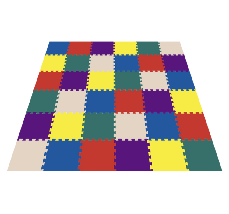 Colorful Puzzle Mat kids vinyl rug - TenStickers