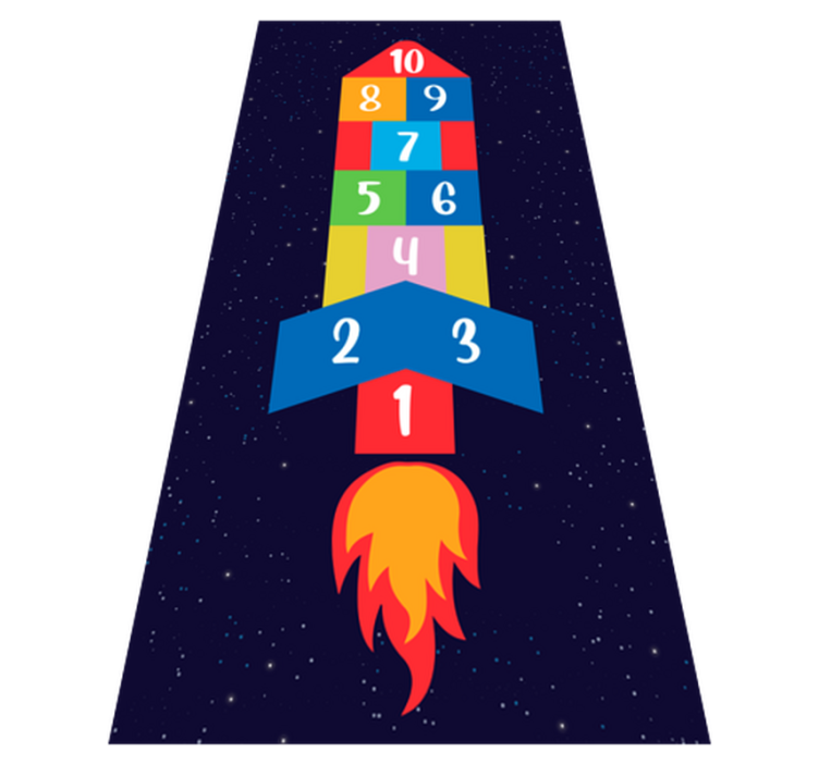 Space Hopscotch game vinyl rug - TenStickers