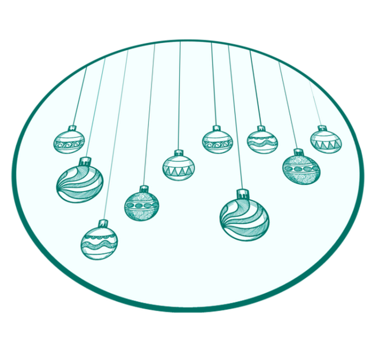 Festive Ornaments Christmas vinyl rug - TenStickers
