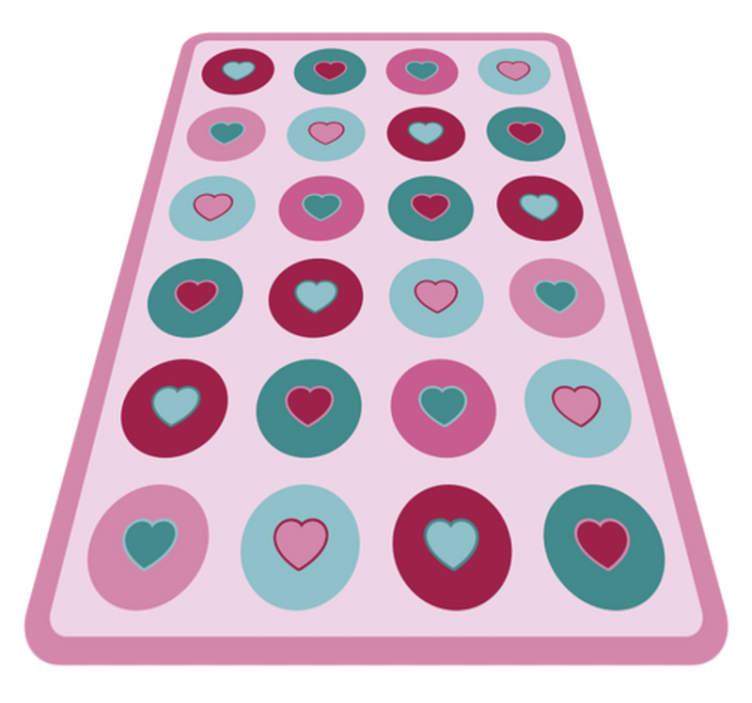 Circle with hearts  kids vinyl rug - TenStickers