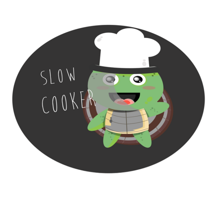 Chef Turtle Illustration kitchen vinyl rug - TenStickers