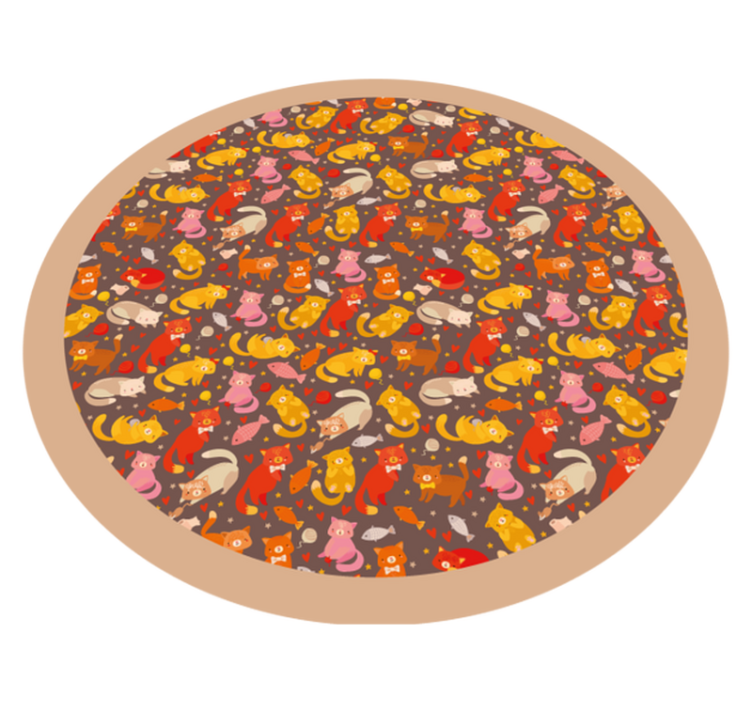 Playful Animal Pattern kids vinyl rug - TenStickers
