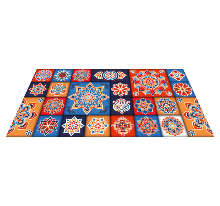 Colorful Mandala Tiles tile vinyl rug - TenStickers