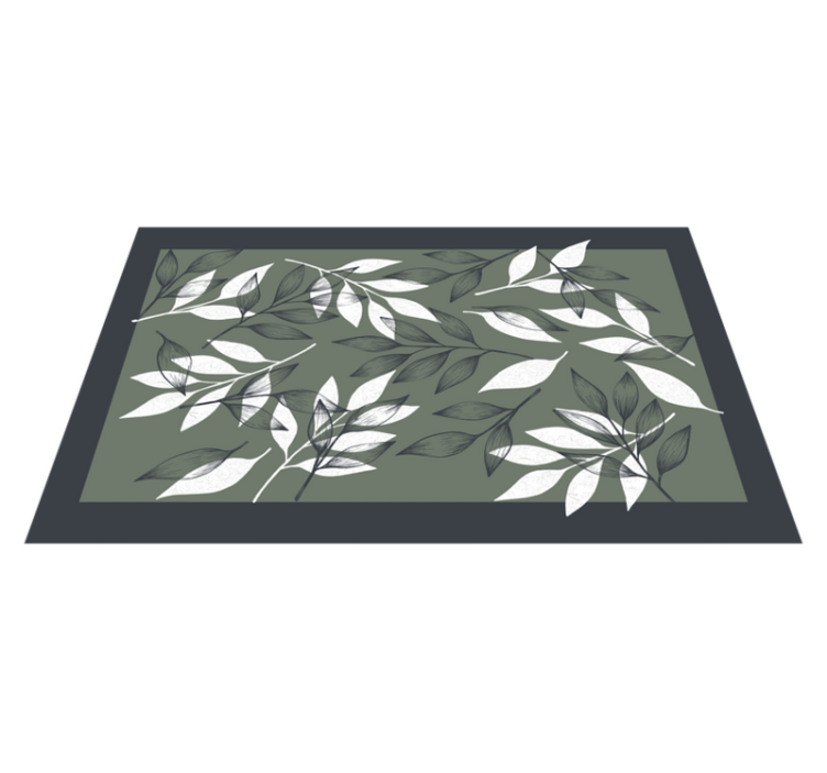 Leafy Botanical Pattern floral vinyl rug - TenStickers