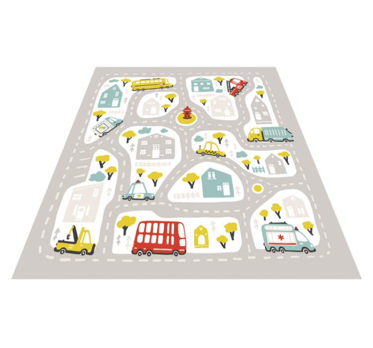 Town Traffic Pathway road vinyl rug - TenStickers