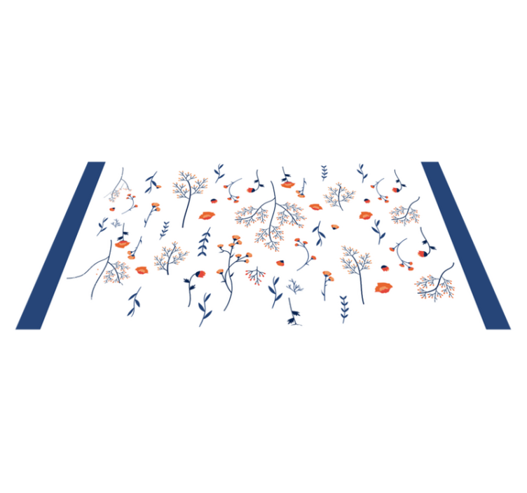 Botanical Autumn Motif floral vinyl rug - TenStickers