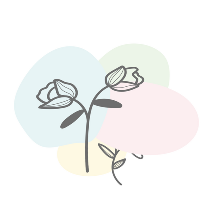 Botanical Heart Rug floral vinyl rug - TenStickers