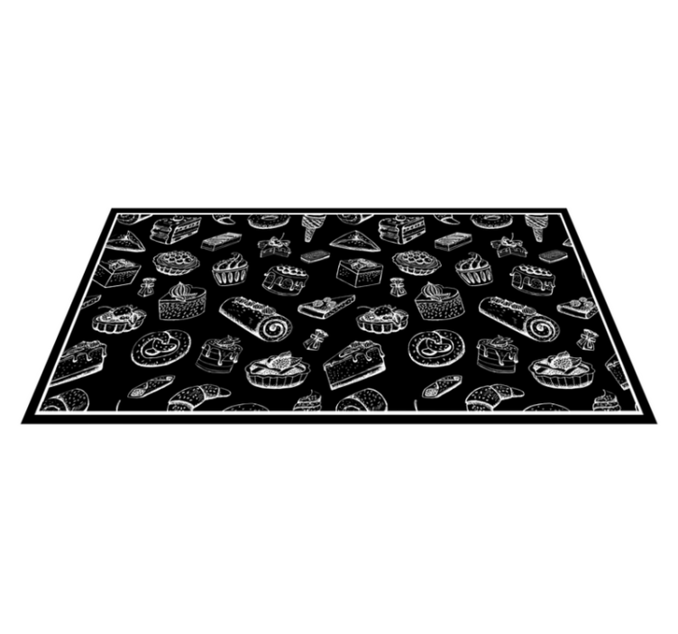 Confectionery Sketches kids vinyl rug - TenStickers
