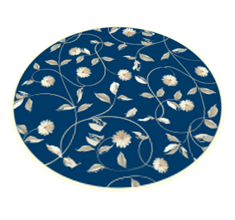 Botanical Bloom Pattern floral vinyl rug - TenStickers